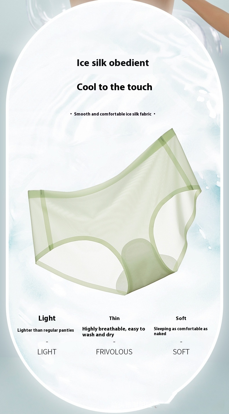 Title 4, Thin Seamless Underwear One-piece Ice Silk Briefs