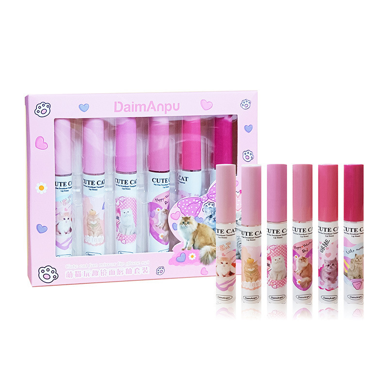 6Pcs Korean Lip Glaze Set | Cute Cat DaimAnpu™