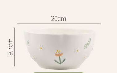 Title 8, Embossed Cute Ceramic Bowl Japanese Style Anti-...