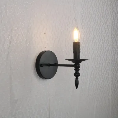 American Retro Small Wall Lamp Small Industrial Style Iron Hallway Lamp Indoor Aisle Stairs Candle French Style