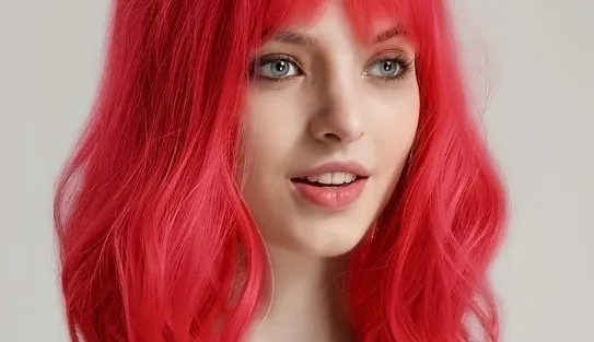 Head Fluffy Chemical Fiber Wig - Red