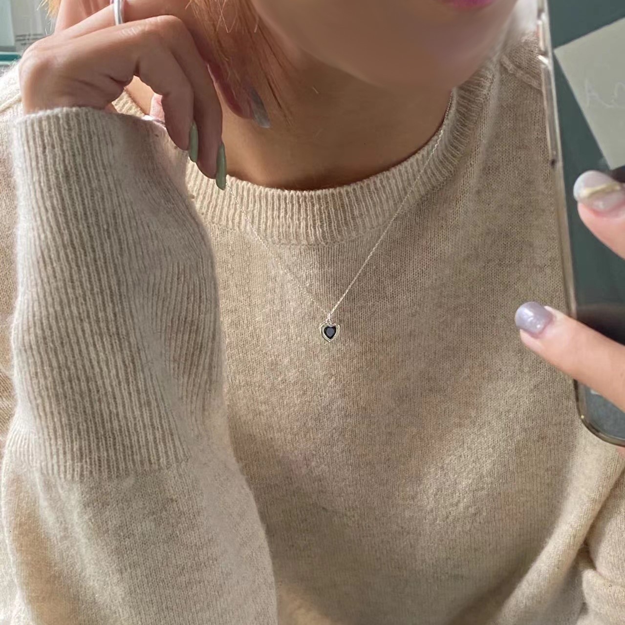 S925 Sterling Silver South Korea Ins Special-interest Design Love Necklace