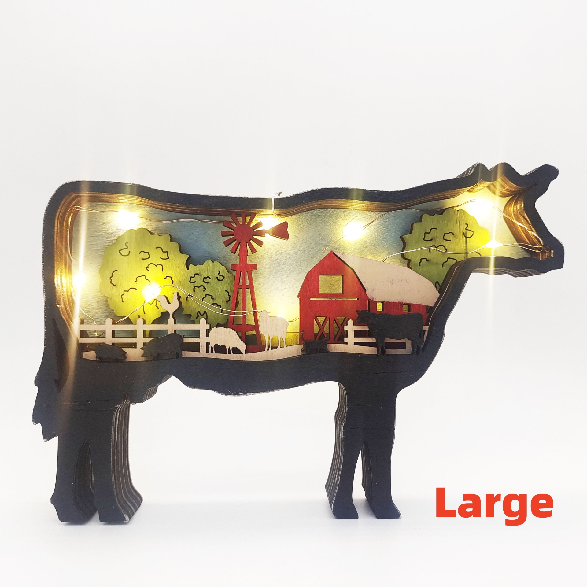 Large cattle with lights