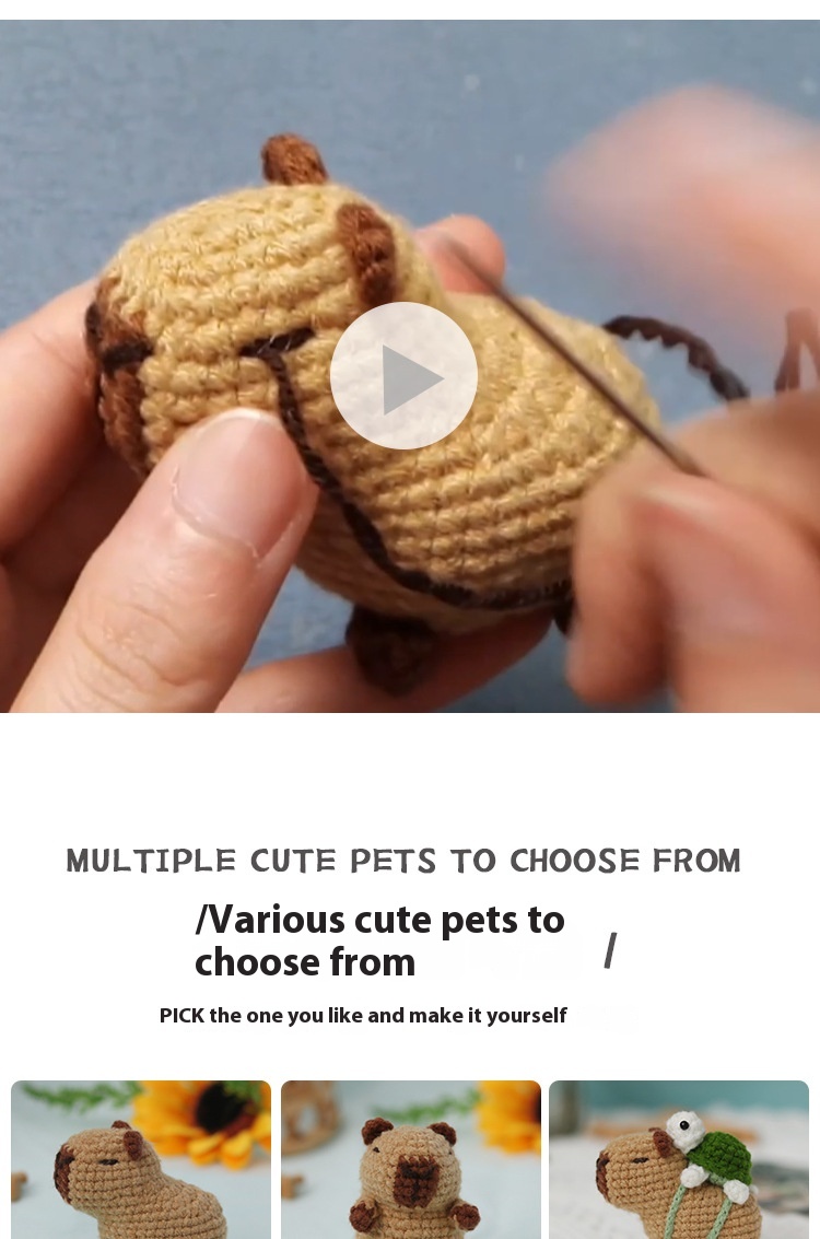 Capybara Crochet Kit | Animal Pendant Crochet Set