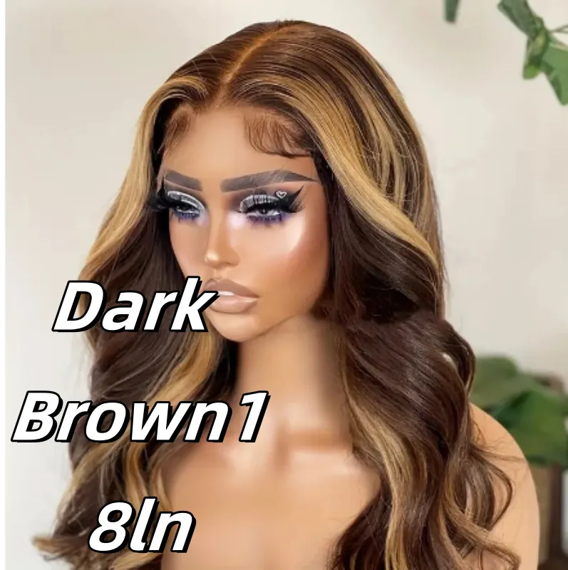 Foreign Trade Cross-border European And American Fashion Hot Front Lace Big Wave Curly Wig - Dark Brown