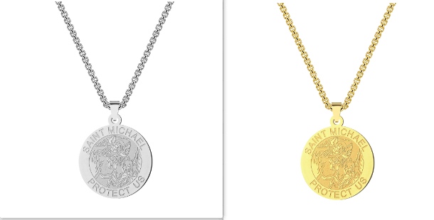 Medal Necklace Gold And Silver Michael Necklace