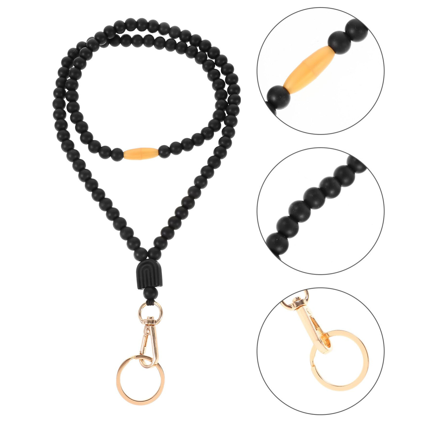 Title 3, Work Permit Bag Anti-lost Silicone Beaded Lanyard