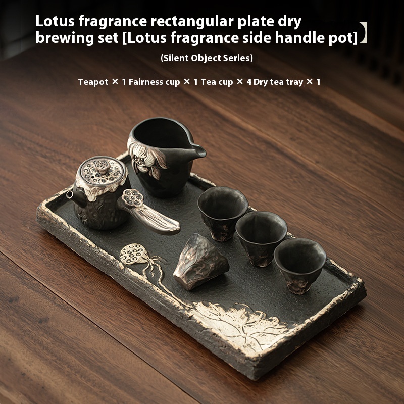 Square Plate Side Handle Pot
