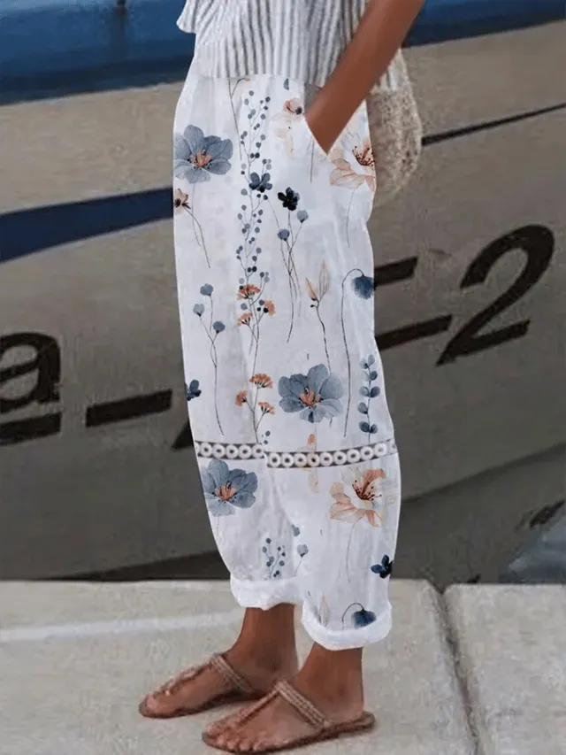 Linglong Hemp Drawstring Pants With A Casual Temperament Z Style - Shop at LoveMi