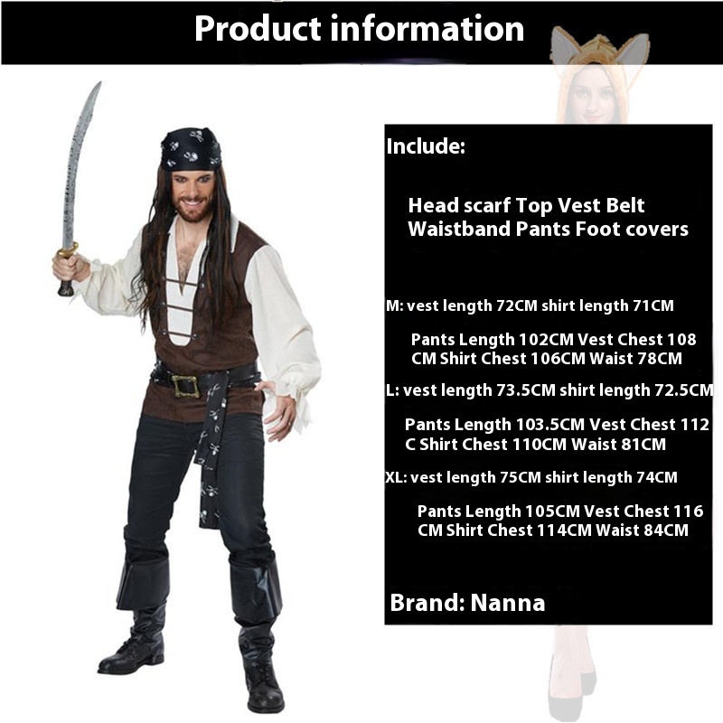 1823 Adult Vest Male Pirate