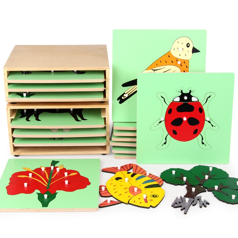 Eight Panel Puzzle Of Animals And Plants For Early Childhood Education