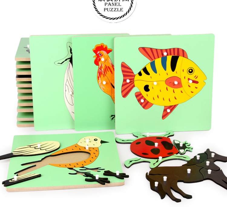 Title 12, Eight Panel Puzzle Of Animals And Plants For Ea...