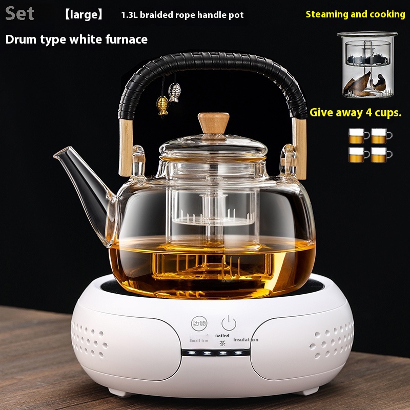 Rope pot drum white stove 1.3L