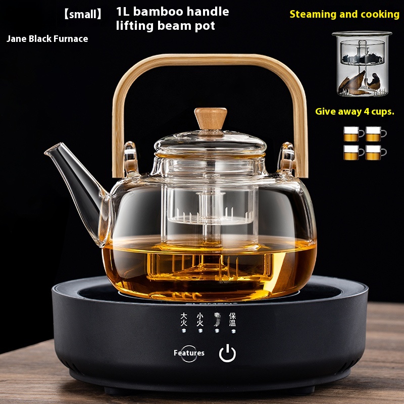 Bamboo Pot Black Stove 1L