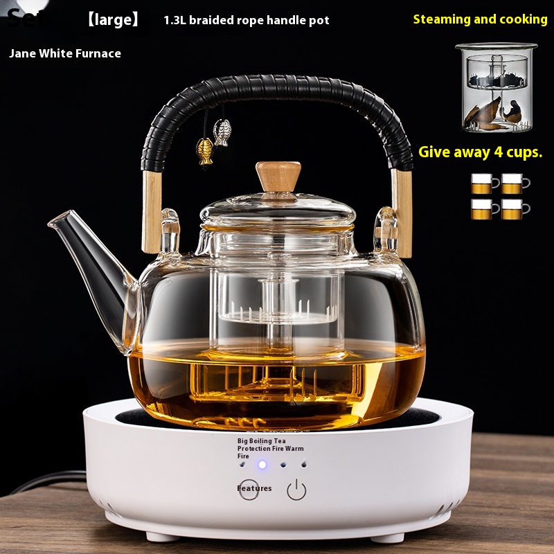 Big Rope Pot White Stove 1.3L