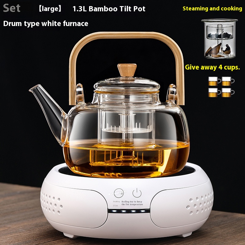 Bamboo Pot Drum WhiteStove1.3L