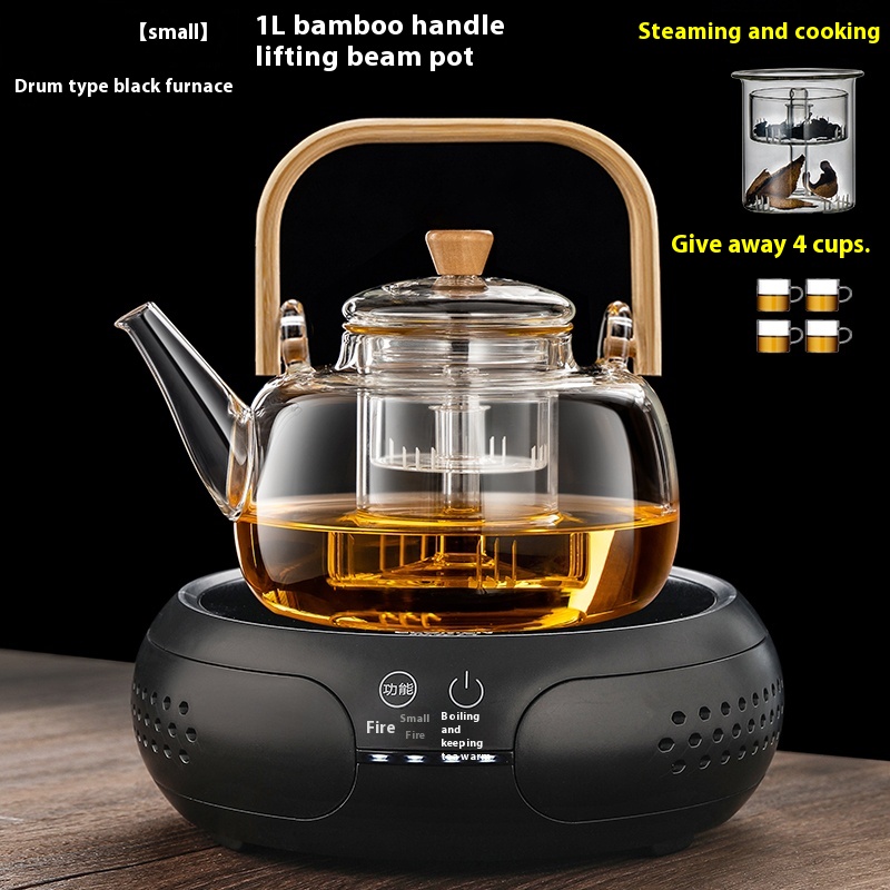 Bamboo Pot Drum Black Stove 1L