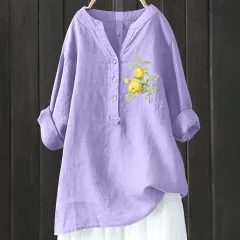 Bamboo Linen Comfort Printing Fashionable All-match Shirt - Xl240533Hcy35-5Xl - View 1