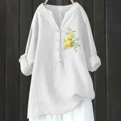 Bamboo Linen Comfort Printing Fashionable All-match Shirt - Xl240533Hcy32-3Xl - View 1
