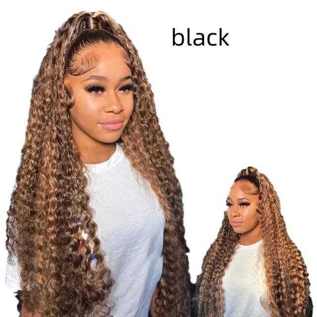 Foreign Trade European And American Fashion Front Lace Wig Cross border African Piano Color Small Black - Shop at LoveMi