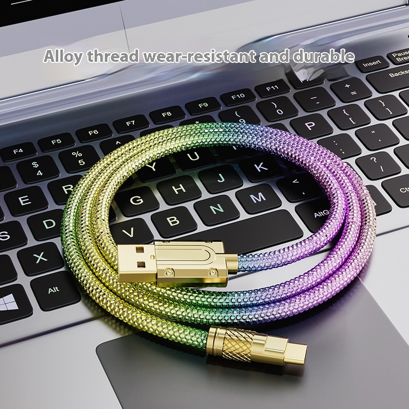 PD20W Diamond Braided Data Cable Type-c Charging Cable - Image 2