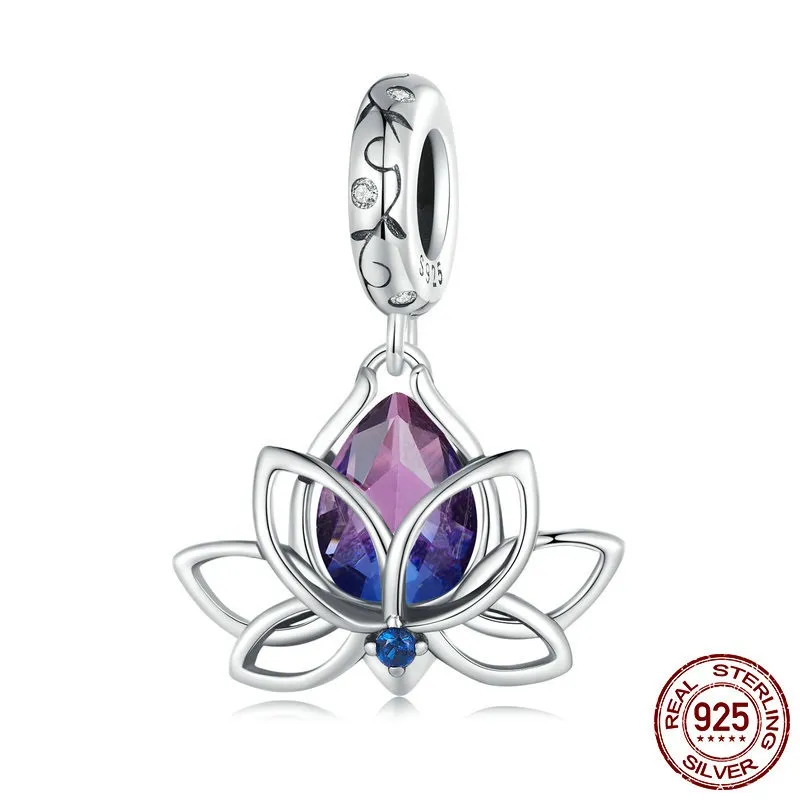 New Gradient Synthetic Tourmaline Lotus Diy Bracelet Necklace Pendant - Scc2562 Pendant