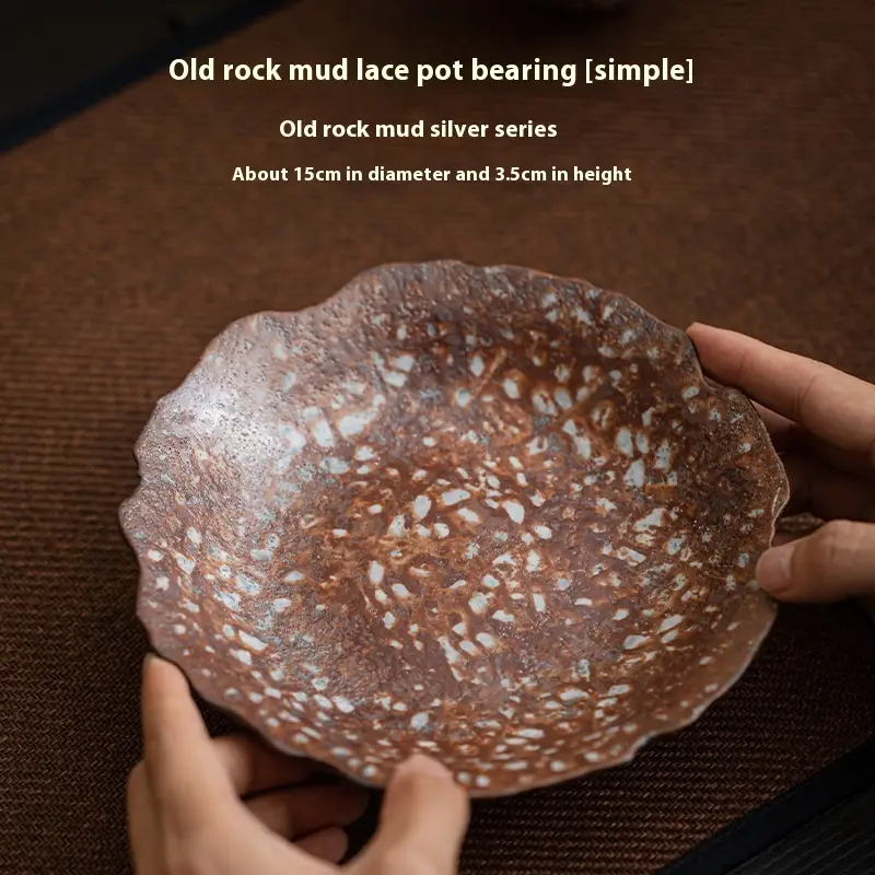 Old Rock Clay Lace Pot Tray Stoneware Dry Pour