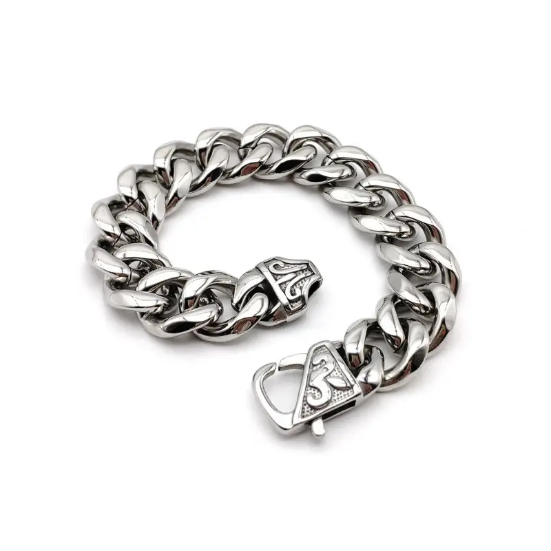 Men's Bracelet Six-sided Hip Hop Stainless Steel Cuban Personality Titanium Steel