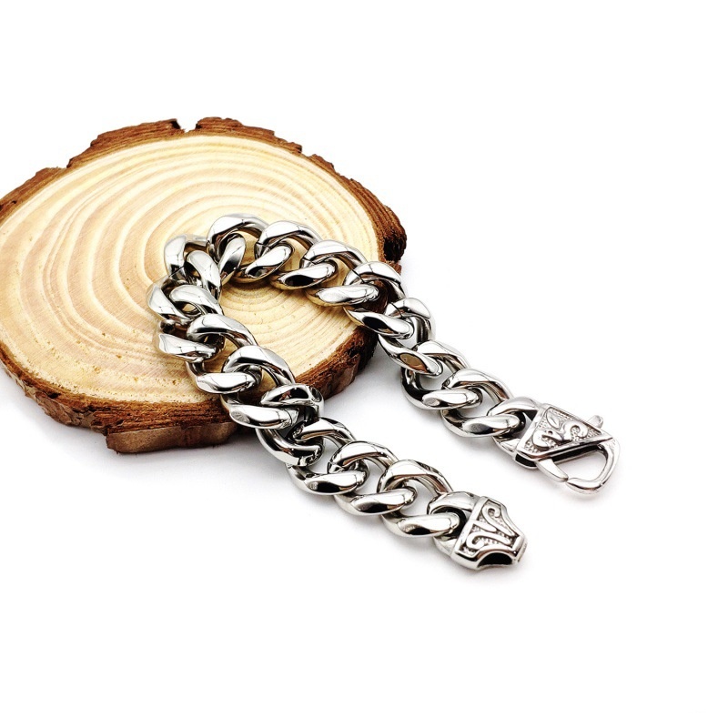 Men's Bracelet Six-sided Hip Hop Stainless Steel Cuban Personality Titanium Steel