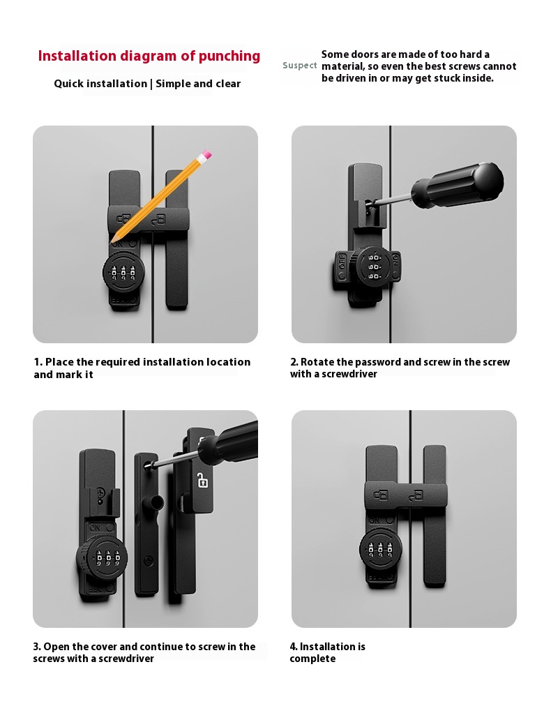 Title 13, Simple Non Perforated Sliding Door Lock Buckle