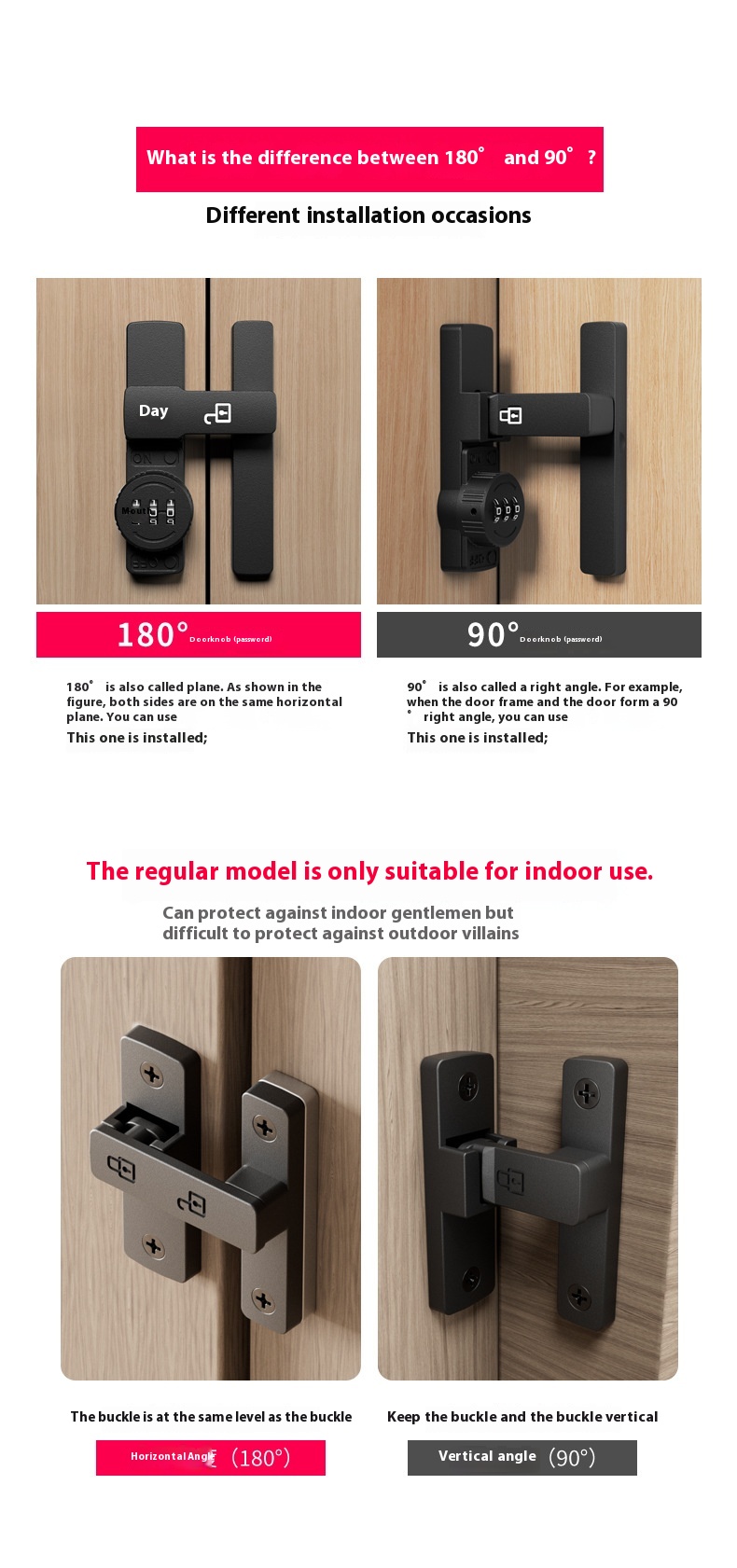 Title 10, Simple Non Perforated Sliding Door Lock Buckle