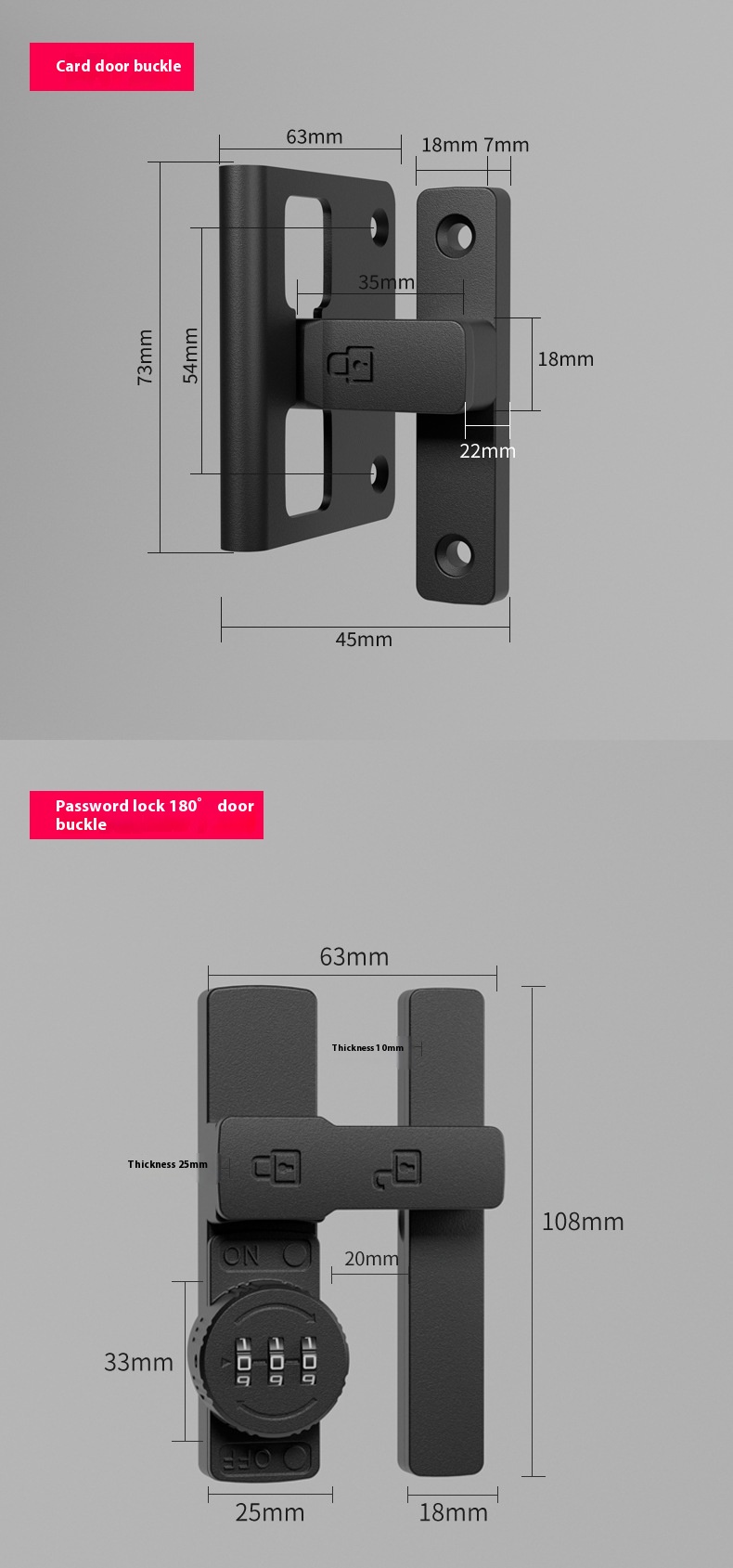 Title 3, Simple Non Perforated Sliding Door Lock Buckle