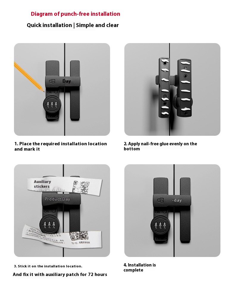 Title 5, Simple Non Perforated Sliding Door Lock Buckle