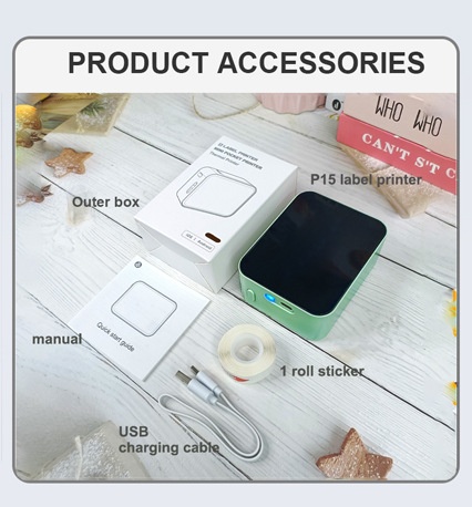 Title 5, Wireless Printer P15 Mini Label Making APP 17 L...