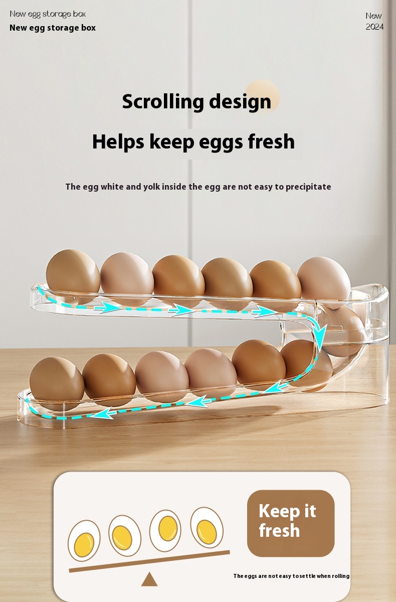 Title 1, Automatic Rolling Type Storage Box Egg Rack Cri...