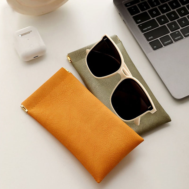 Automatic Closed Simple Portable Leather Sunglasses Storage Bag - Image 7
