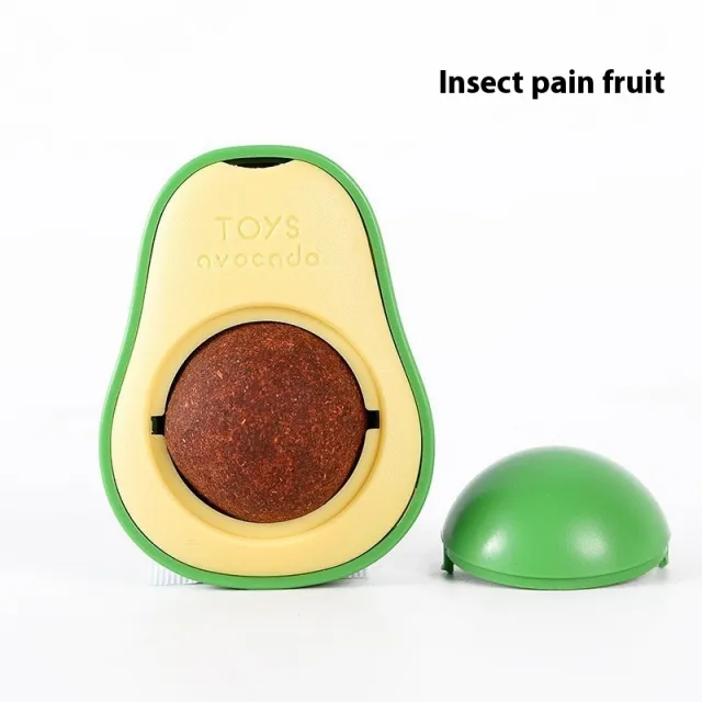 Catnip Ball Cat Toy Molar Teeth Cleaning Bite resistant Relieving Stuffy Kitten Self licking Avocado Bug Baby Fruit Flavor - Shop at LoveMi