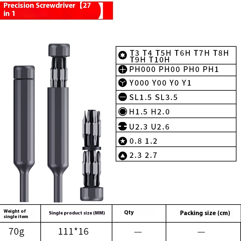 27 in one screwdriver gray