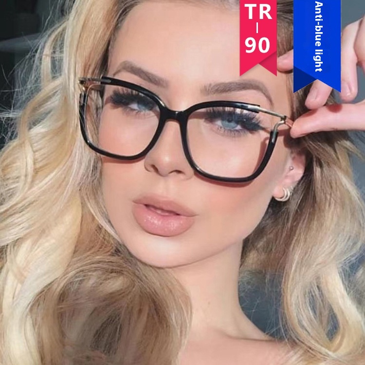 Square Cat Eye Hollow Glasses Frame - Image 3