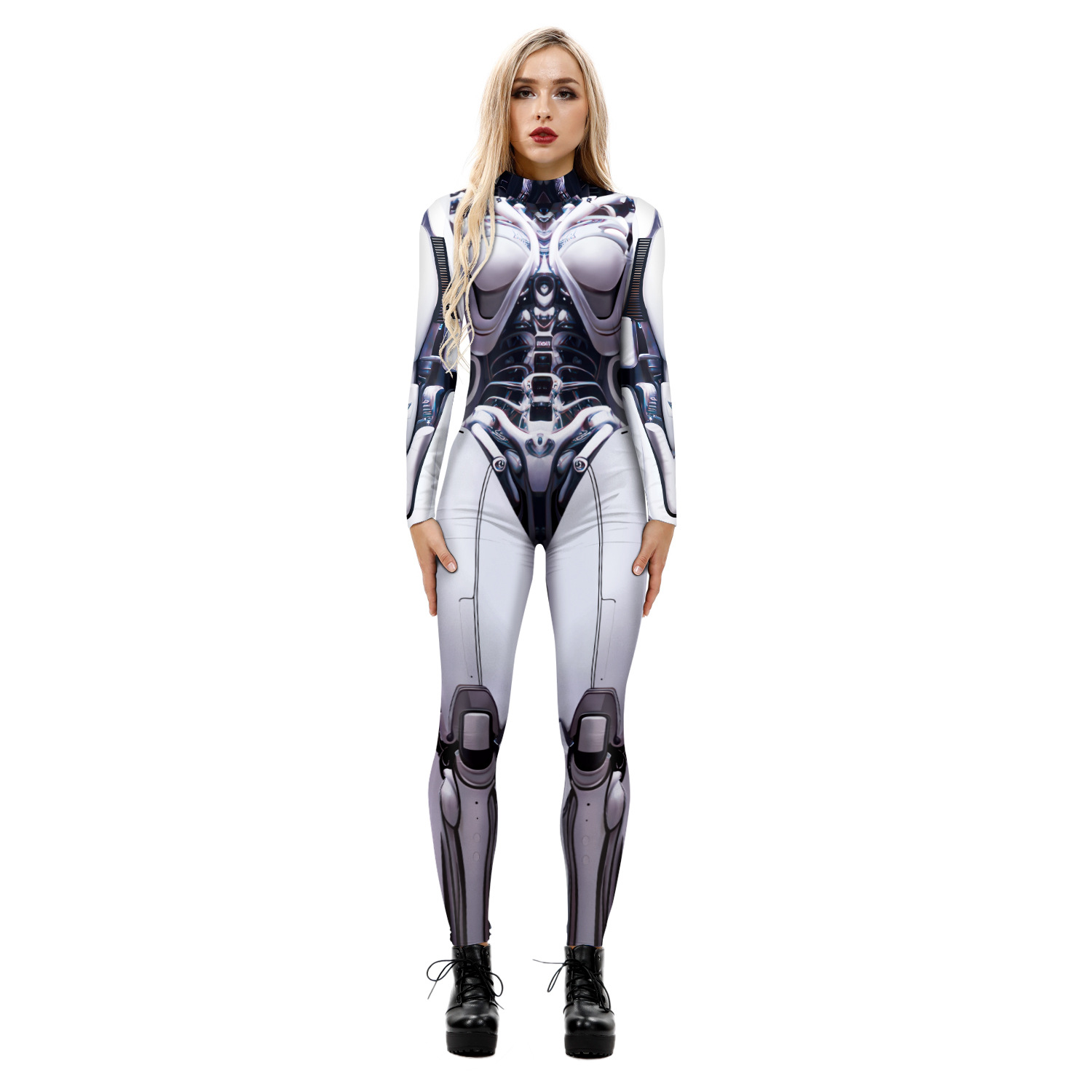 Title 4, Tight Long-sleeved Skeleton Jumpsuit