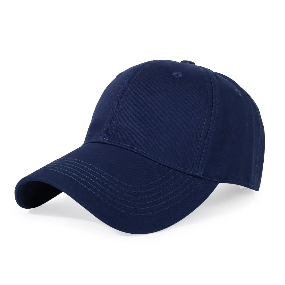 Soft Top All-matching Hat R Letter Baseball Cap For Women - Navy Blue