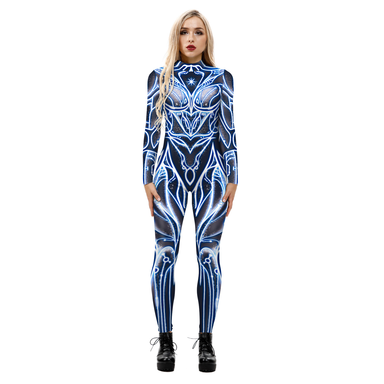 Title 5, Tight Long-sleeved Skeleton Jumpsuit