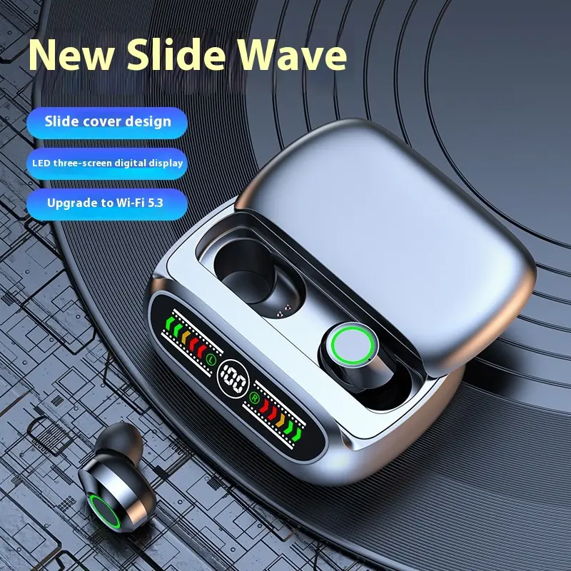 BQ50 Wireless Bluetooth Headset Tws Sliding Cover In-ear Breathing Light