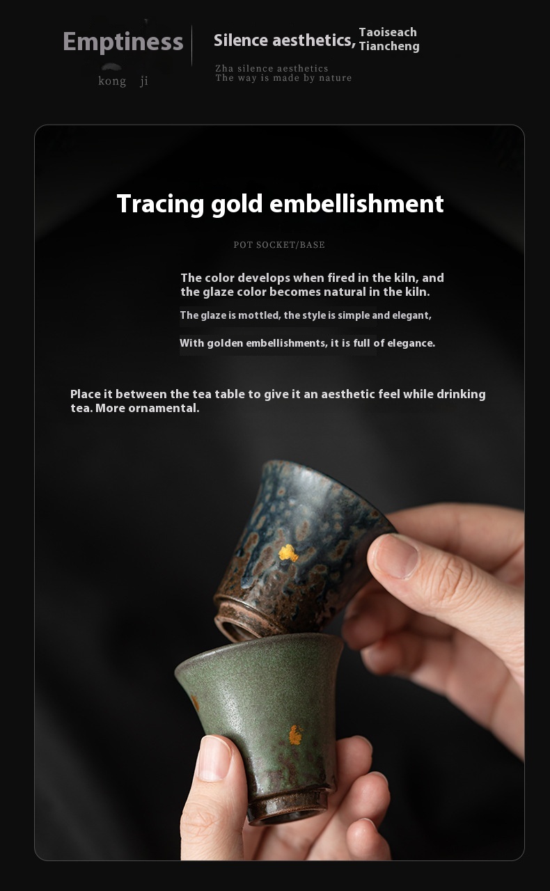 Title 4, Empty Zhai Bronze Glaze Hand-sprinkling Gold Ro...