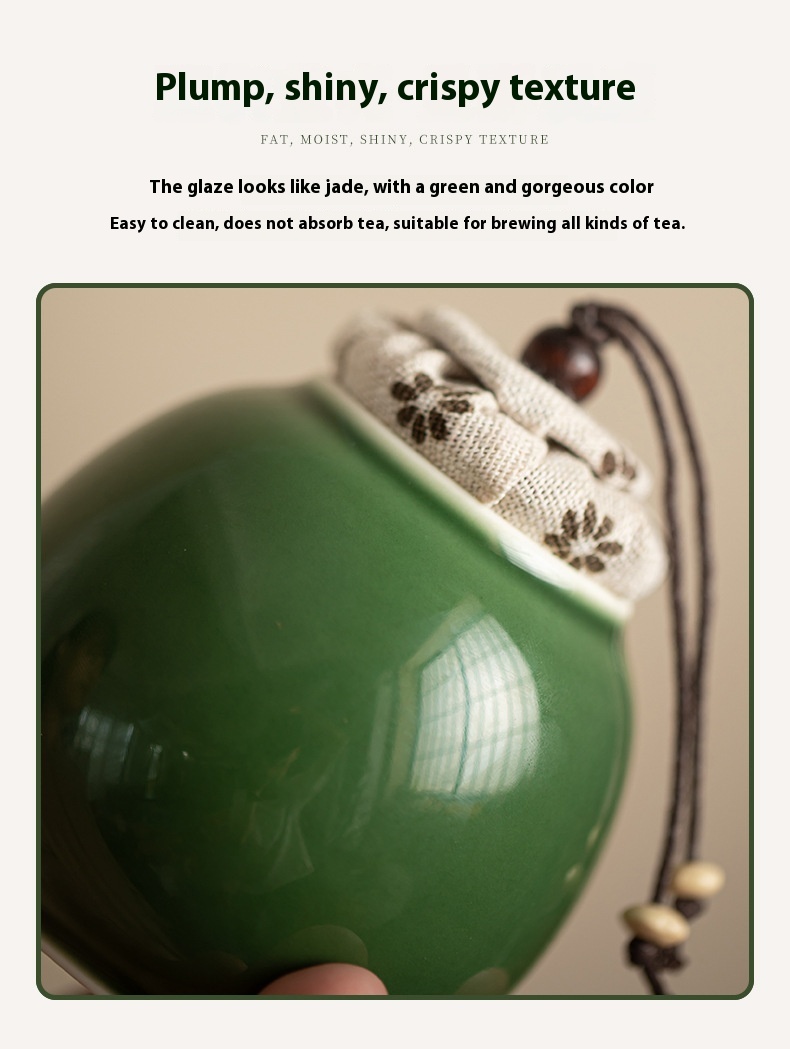 Title 12, Green Glass Glaze Small Round Tea Pot for the p...