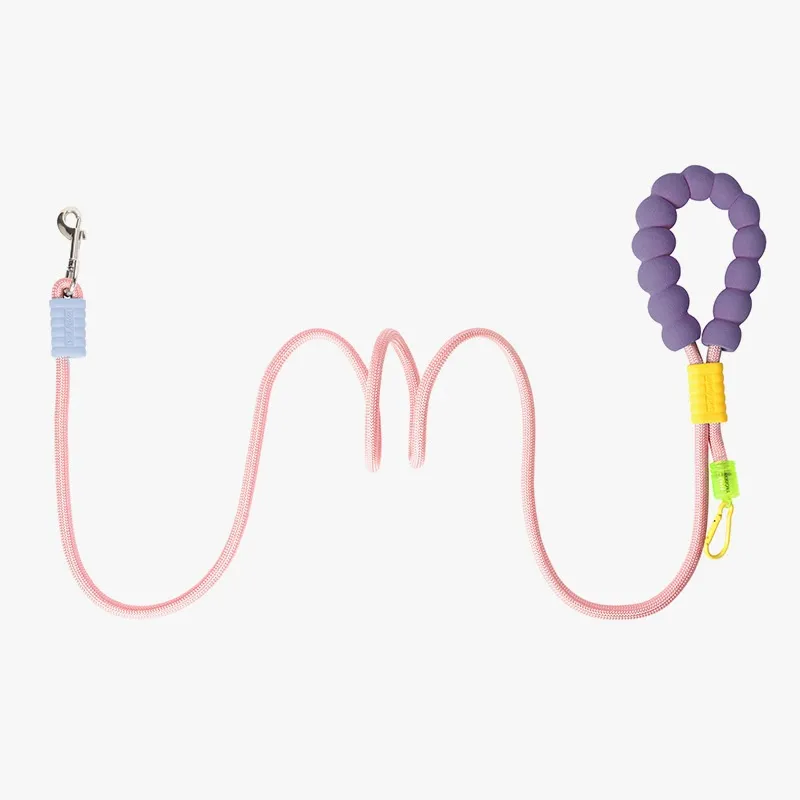 Dog Hand Holding Rope Crossbody Cloud Bubble Cotton Grip - Pink