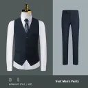 Men Navy Blue Vest Pants