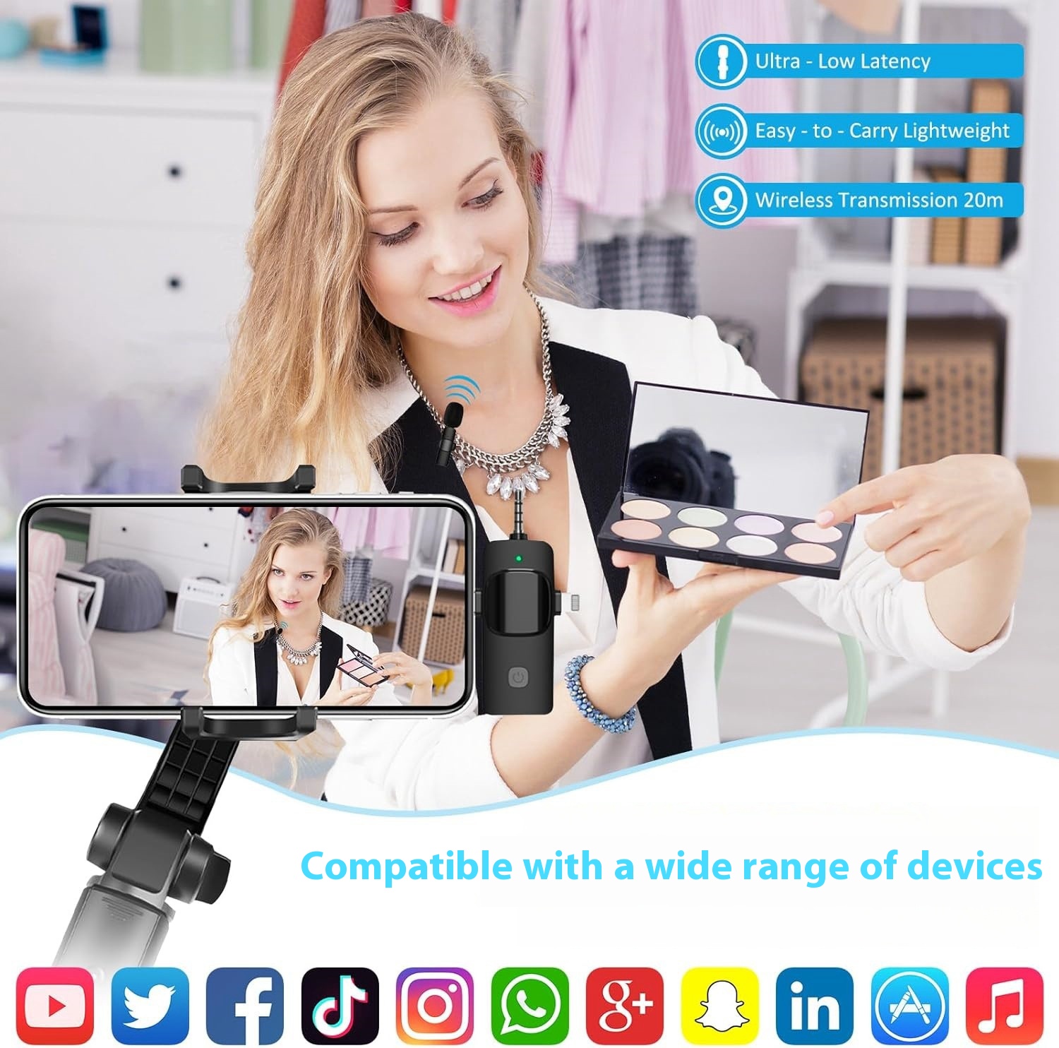 Title 6, Wireless Collar Clip Microphone Three-in-one Th...