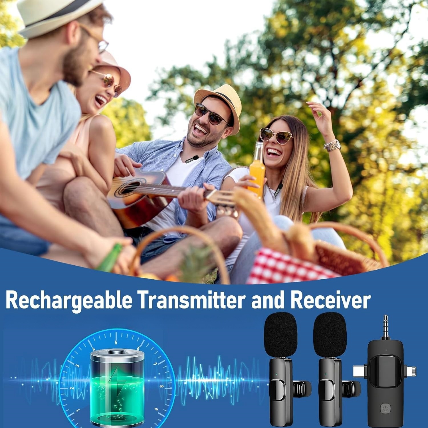 Title 10, Wireless Collar Clip Microphone Three-in-one Th...