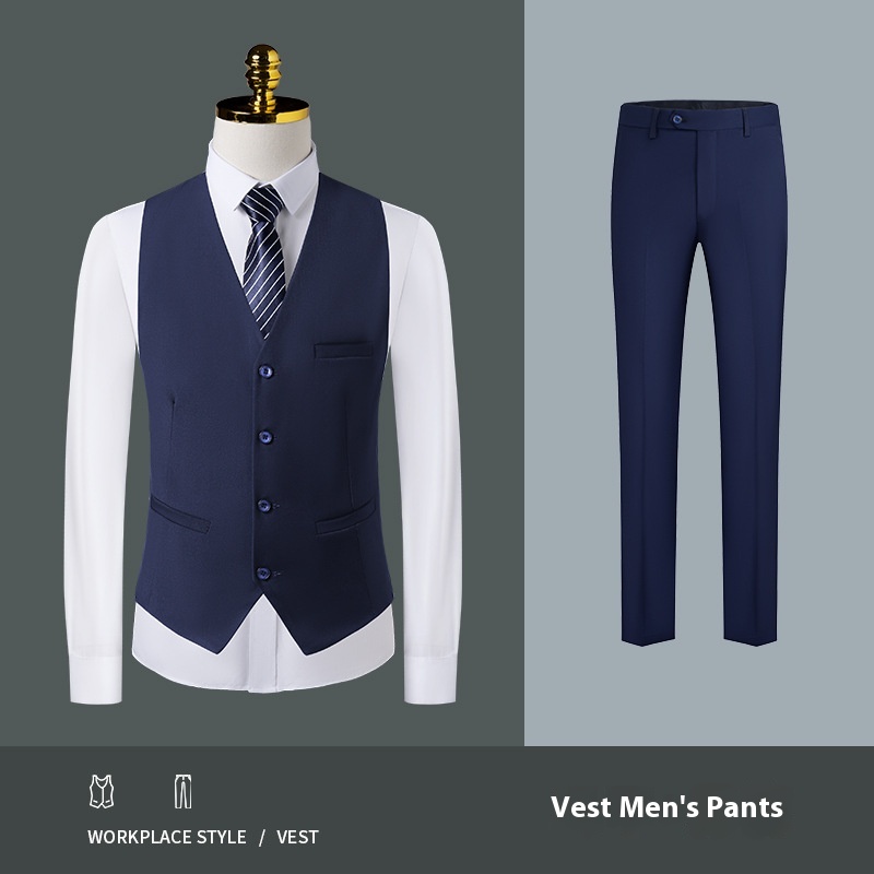 Men's Sapphire Blue Vest Pants